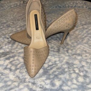 French Connection Taupe Studded Heels